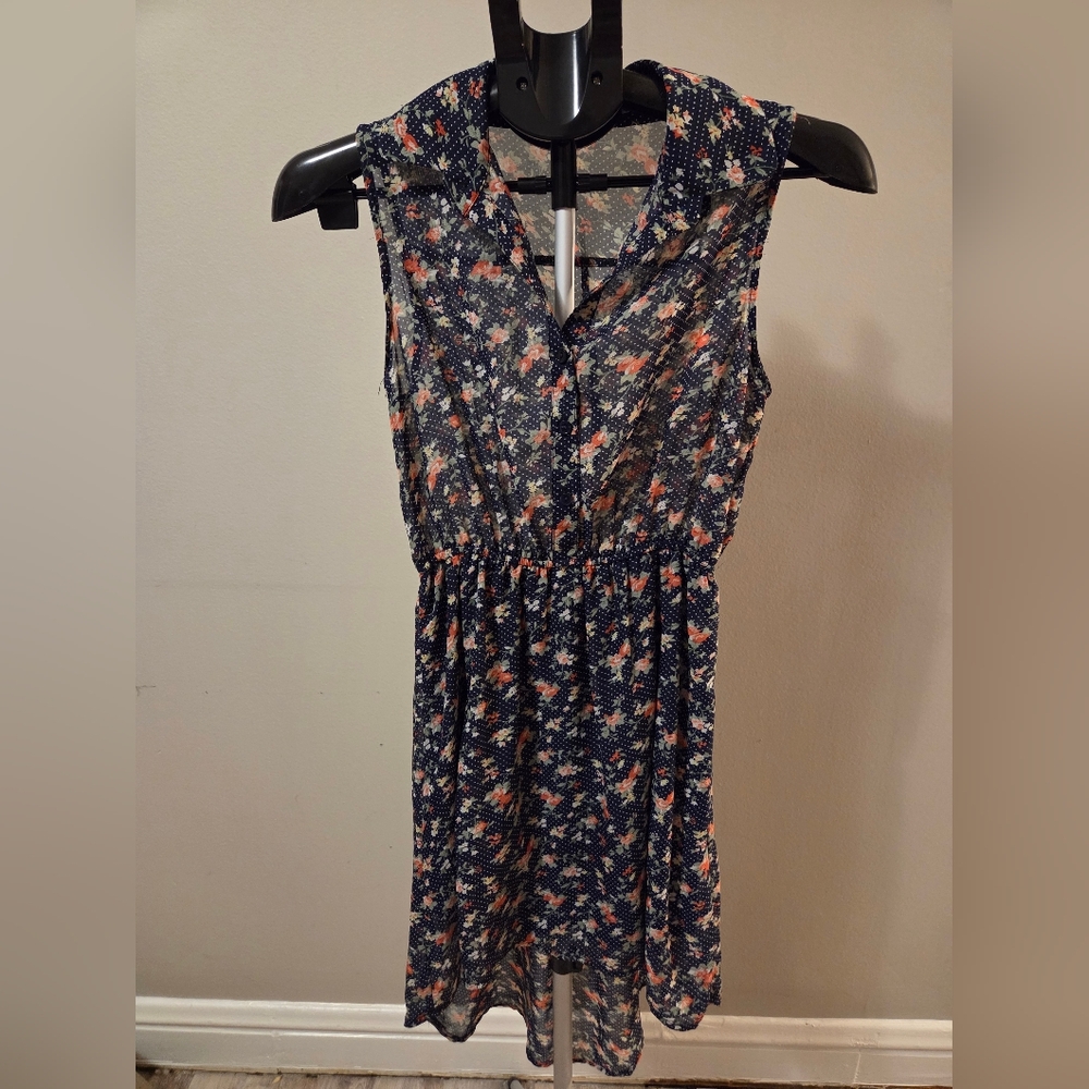 dELiA*s Floral Sleeveless Dress - Navy and Coral